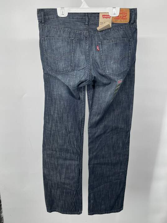 Mens 514 Blue Medium Wash Denim Slim Straight Jeans Size 30X30 T-0552426-A image number 3