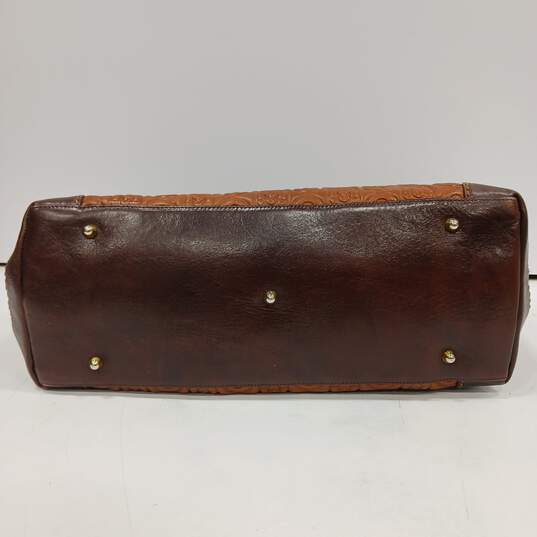Marino Orlandi Women's Embossed Brown Leather Crossbody/Tote Bag image number 3