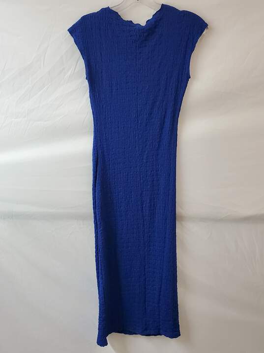 Zara Long Blue Short Sleeve Dress Size S image number 2