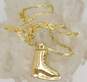 14K Gold Puffed Ice Skate Pendant Anchor Chain Necklace 5.5g image number 4