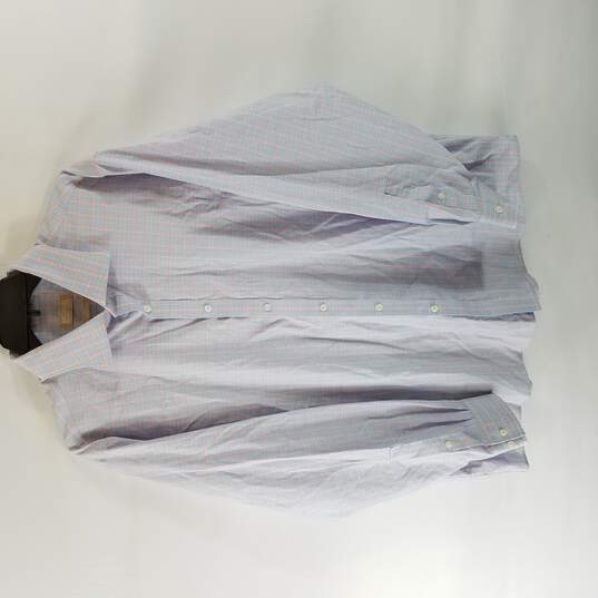 Michael Kors Mens Blue Plaid Dress Shirt XL image number 1