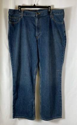 Carhartt Mens Blue Medium Wash 5-Pocket Design Denim Straight Jeans Size 42X30