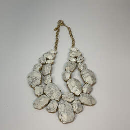 Designer Kate Spade Gold-Tone White Quarry Stone Statement Necklace w/ Box