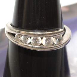 14K White Gold Cubic Zirconia Ring Size 9 - 3.9g
