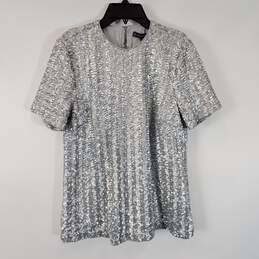 Brooks Brothers Women Silver Sequin Shirt Sz 0 NWT