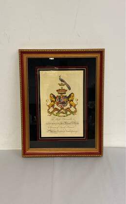 Bombay Company Royal Coat of Arms Simon Harcourt Framed Print Matted Framed