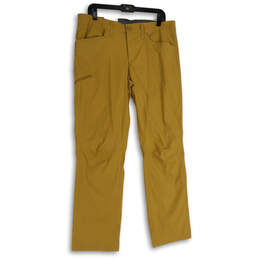 NWT Mens Golden Brown Flat Front Straight Leg Khaki Pants Size 34X32