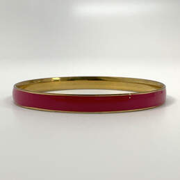 Designer J Crew Gold-Tone Pink Enamel Round Fashion Bangle Bracelet