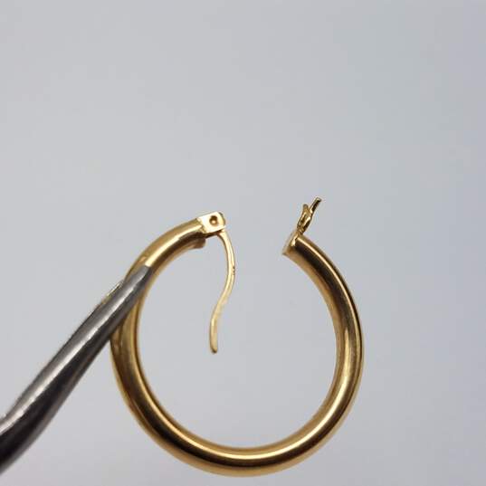 14k Gold 1 Inch Tubular Earrings 2.4g image number 10