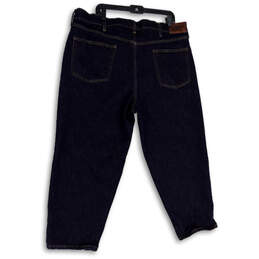 Mens Blue Denim Dark Wash Stretch Pockets Straight Leg Capri Jeans Size 44T alternative image