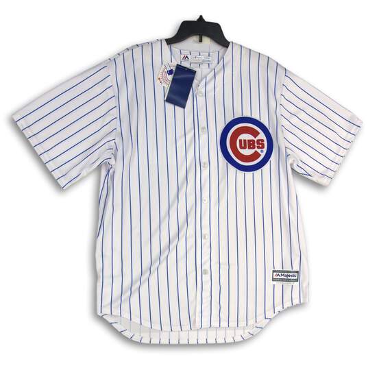 NWT Majestic Mens White Chicago Cubs Short Sleeve Button-Front Jersey Size XL image number 1