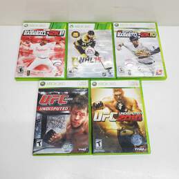 Xbox 360 - Mixed Lot of 5 Games - Sports MLB NHL UFC