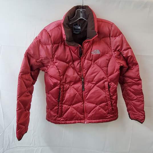 The North Face Womens Pink Cropped Puffer Jacket Size M image number 1