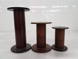 Lot of 3 Vintage Industrial Textile Wood Bobbins/Spools