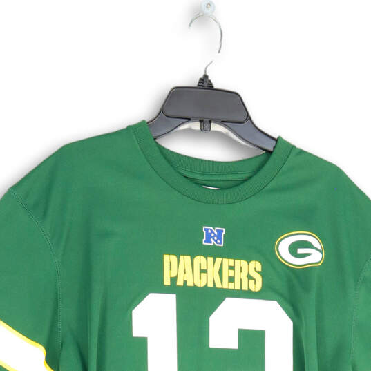 Mens Green White Green Bay Packers Aaron Rodgers #12 NFL Football Jersey Size XL image number 3