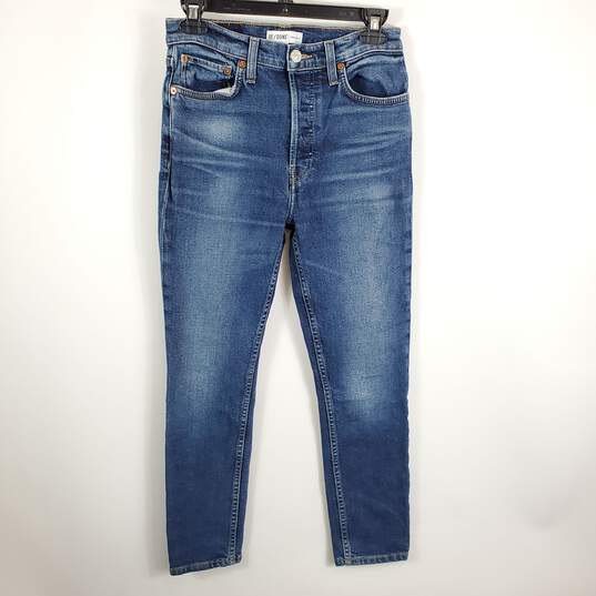 Re Done Women Blue Skinny Jeans Sz 26 image number 1