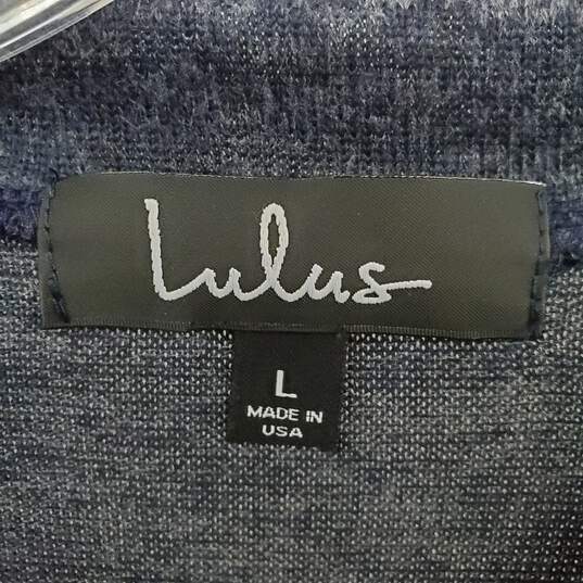 Lulus Dark Blue Bodycon Knit Dress WM Size L NWT image number 3