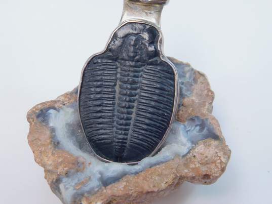 Charles Albert 925 Trilobite & Ammonite Fossils Unique Statement Pendant For Repair 15g image number 2