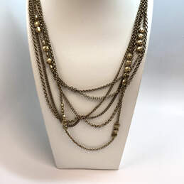 Designer Lucky Brand Gold-Tone Multi Strand Classic Chain Necklace