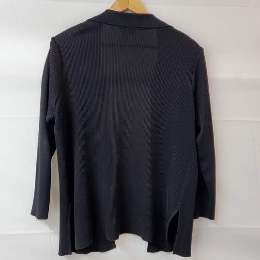 Misook Petite Black Open Front Cardigan Sweater Women's M image number 2
