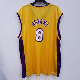 Unisex Adults Yellow Purple Los Angeles Lakers Kobe Bryant #8 Jersey Sz 2XL alternative image