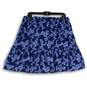 Womens Navy Blue White Floral Layered Elastic Waist Pull-On A-Line Skirt Size L image number 2