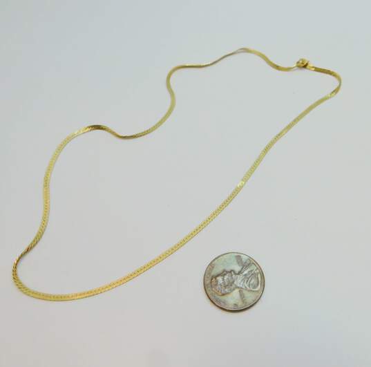 14K Gold Herringbone Chain Necklace For Repair 3.1g image number 3