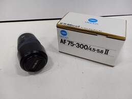 Minolta AF-75-300 Camera Lens W/Box IOB Untested