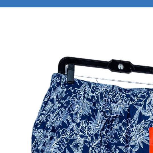 NWT Briggs Womens Blue White Slash Pocket Drawstring Bermuda Shorts Size M image number 3