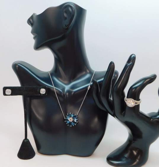 Contemporary 925 Blue & White CZ Jewelry image number 1