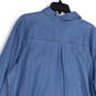 NWT Womens Blue Collared Long Sleeve Button Front Shirt Dress Size XXL image number 4