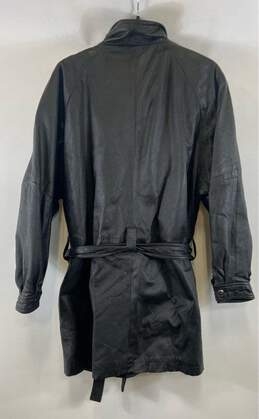 Wilson's Leather Men Black Leather Trench Coat M alternative image