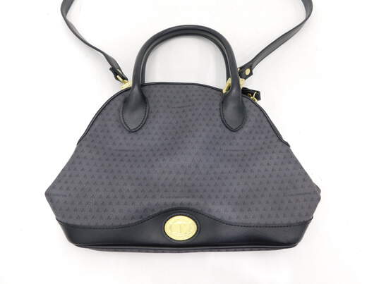 80s Vtg Liz Claiborne Black Monogram Speedy Style Handbag Purse image number 6