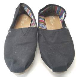 TOMS Black Canvas Slip ON Flats Shoes Women's Size 10 M alternative image