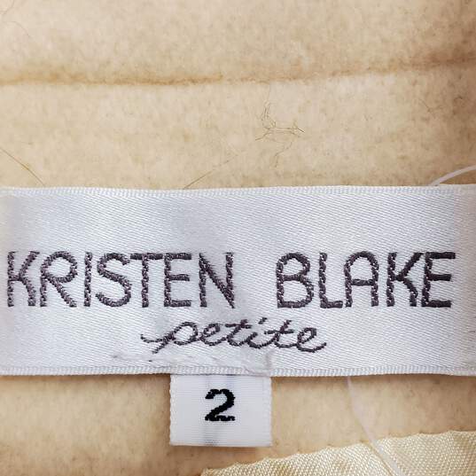 Kristen Blake Women Cream Coat Sz 2 image number 4