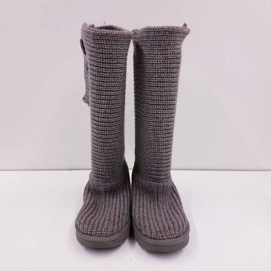 UGG Classic Tall Knit Sock Boots Grey 8 image number 2