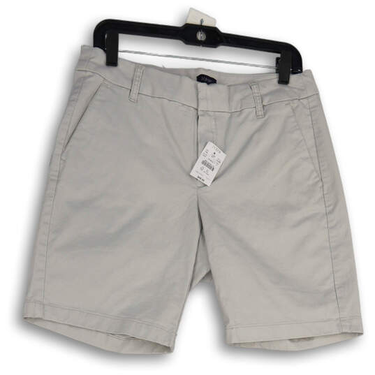 NWT Womens Tan Flat Front Slash Pocket Chino Shorts Size 8 image number 1