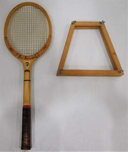 Vintage Slazenger Ken Rosewall Signature Wooden Tennis Racquet w/ Wood Press