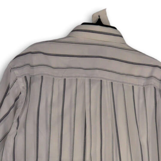 NWT Mens White Striped Long Sleeve Spread Collar Dress Shirt Size 17 34/35 image number 4