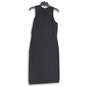 NWT Womens Black Floral Sleeveless Scoop Neck Back Zip Sheath Dress Size Large image number 2