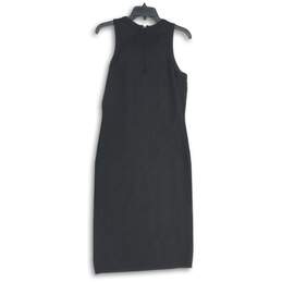 NWT Womens Black Floral Sleeveless Scoop Neck Back Zip Sheath Dress Size Large alternative image