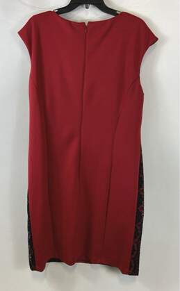 Dressbarn Collection Womens Red Black Lace Sleeveless Sheath Dress Size 16 alternative image
