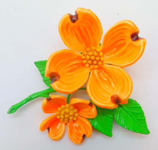 Vintage Mid Century Modern Flower & Butterfly Brooches 52.5g image number 4