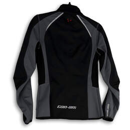 Womens Gray Black Mock Neck Long Sleeve Full-Zip Athletic Jacket Size XS alternative image