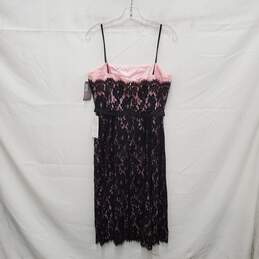 NWT Laundry WM's Sleeveless Black Lace & Pink Lining Cocktail Dress Size 8 alternative image