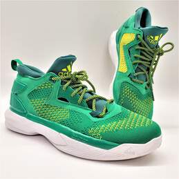 Adidas D Lillard 2 Oakland A's Primeknit Basketball Sneakers Green/Yellow Men's Size 10