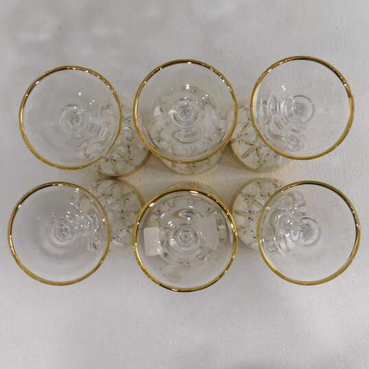 Set Of 6 Creart Italian Hand Cut Crystal Gold Trim Wine Glasses IOB image number 4