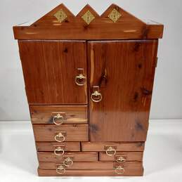 Armoire Style Wooden Jewelry Box