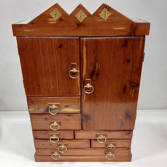 Armoire Style Wooden Jewelry Box image number 1