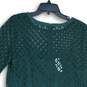 NWT LOFT Womens Green Lace Round Neck 3/4 Sleeve Pullover Shift Dress Size 8 image number 4